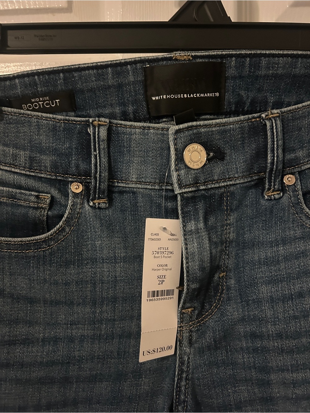 White House Black Market Women's Bootcut Jeans - Medium Blue Wash - Picture 3 of 4